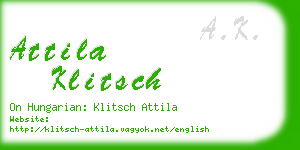 attila klitsch business card